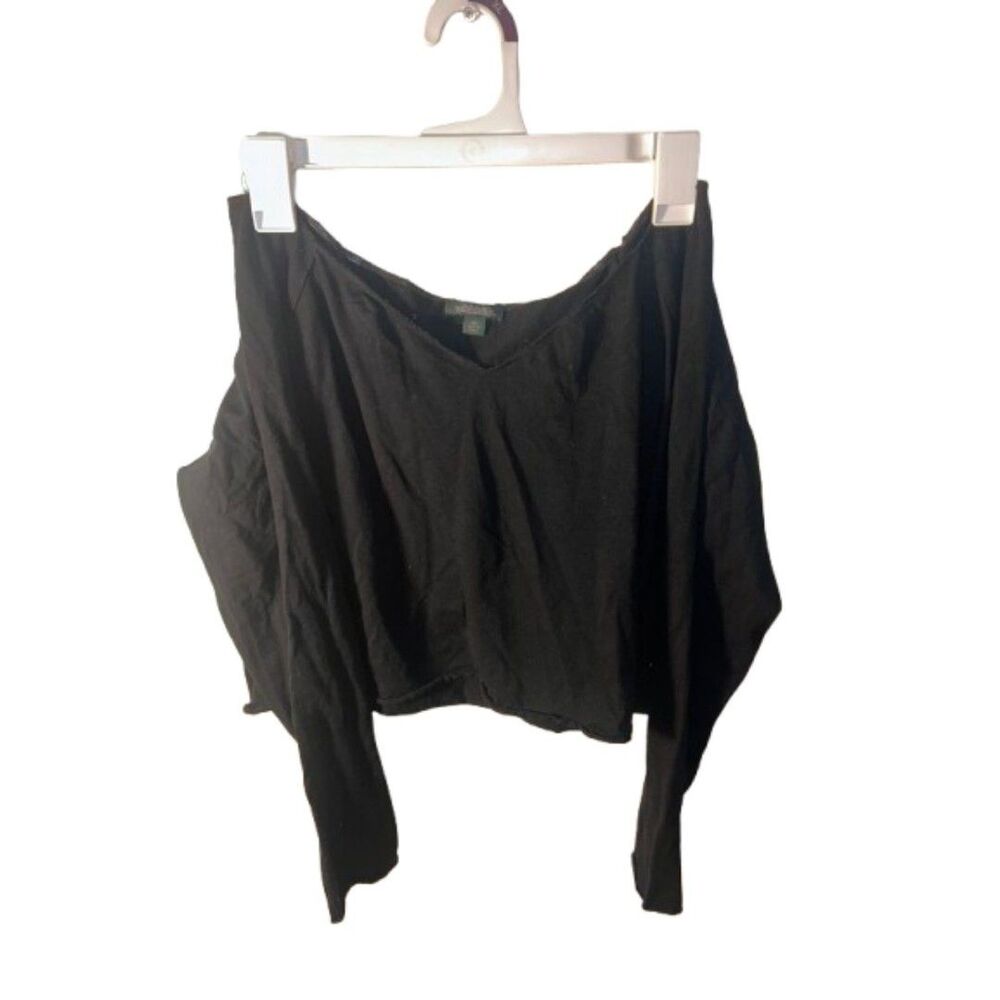 Wild Fable Black Off-the-Shoulder Long Sleeve Top